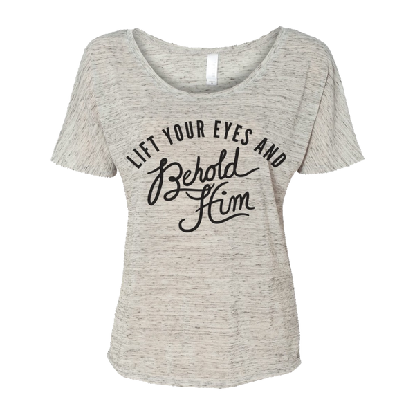 Lift your eyes and behold him speckled cream tee Francesca Battistelli