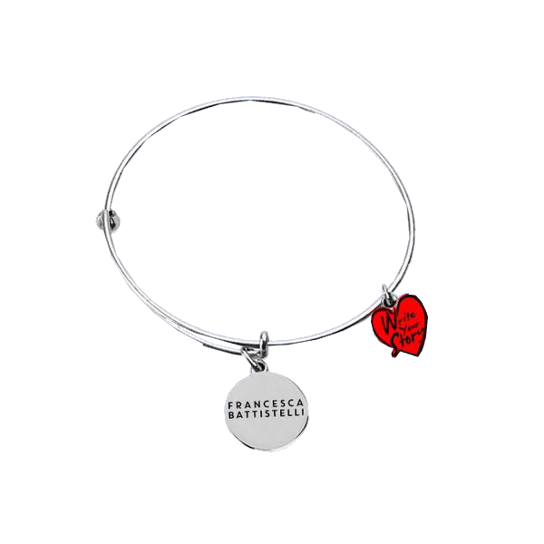 Write your story red heart silver 2 charm adjustable bracelet Francesca Battistelli