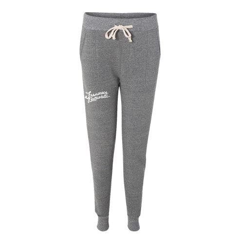 FB name logo gey jogger sweatpants Francesca Battistelli