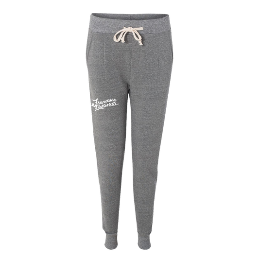 FB name logo gey jogger sweatpants Francesca Battistelli