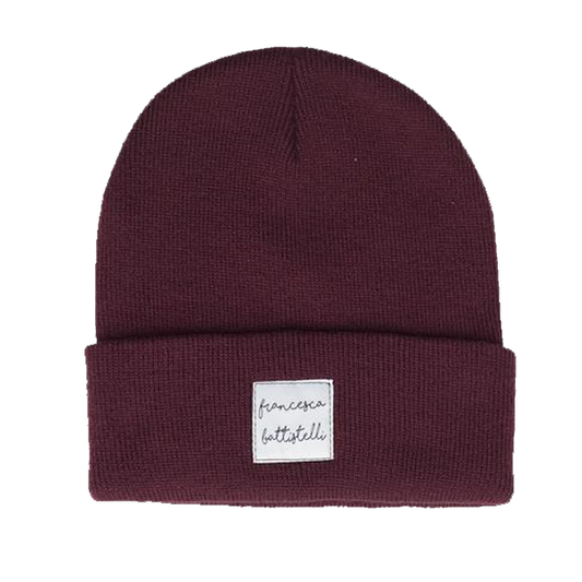 FB name patch maroon beanie Francesca Battistelli