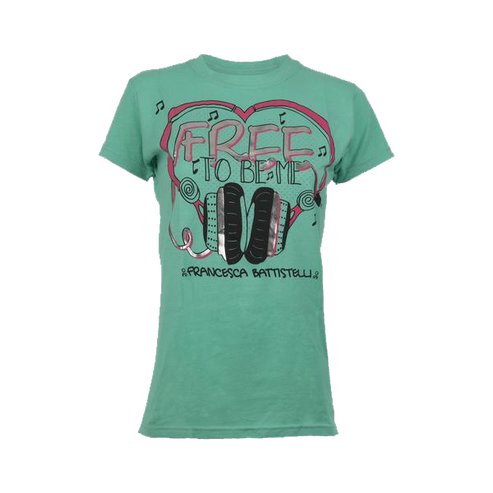 Free To Be Me heart headphones mint green tee Francesca Battistelli