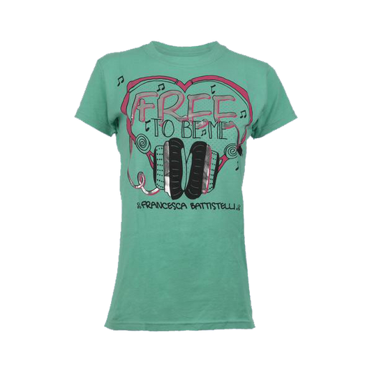 Free To Be Me heart headphones mint green tee Francesca Battistelli