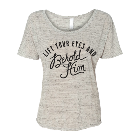 Lift your eyes and behold him speckled cream tee Francesca Battistelli