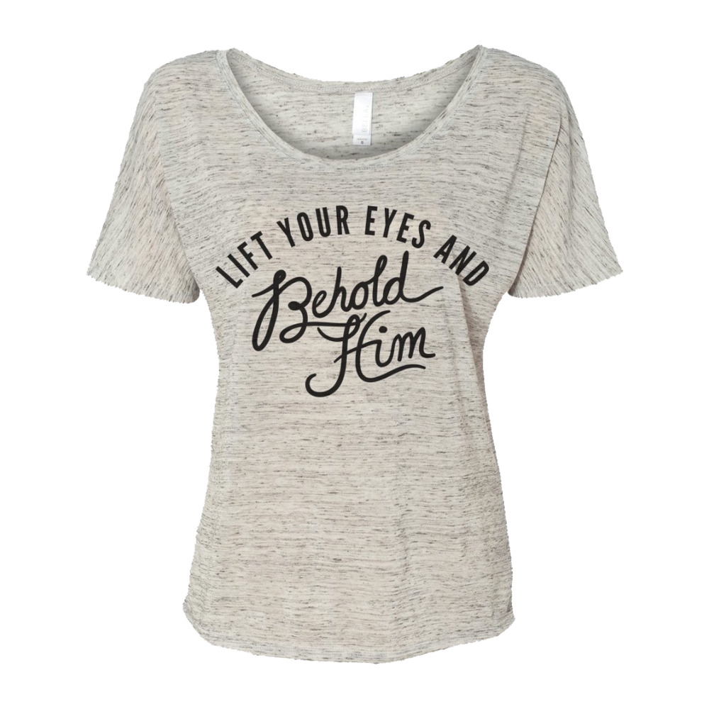 Lift your eyes and behold him speckled cream tee Francesca Battistelli