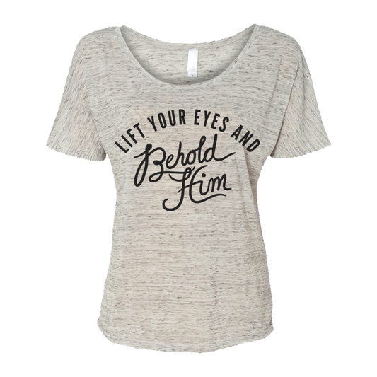 Lift your eyes and behold him speckled cream tee Francesca Battistelli