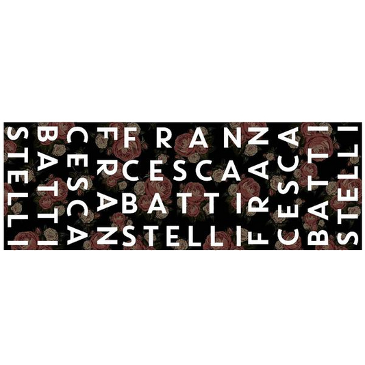 Name logo black floral print scarf product shot Francesca Battistelli