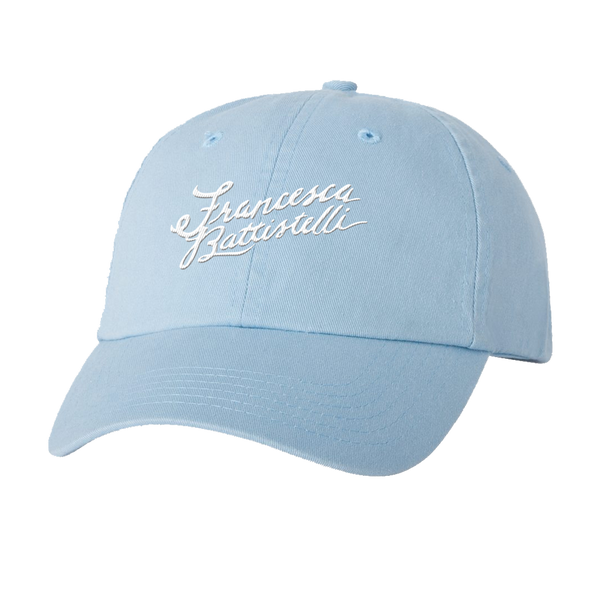 Name logo light blue hat Francesca Battistelli