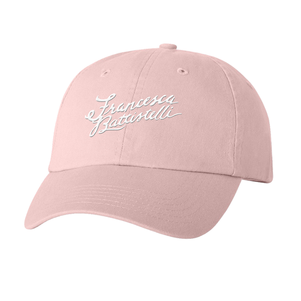 Name logo light pink hat Francesca Battistelli