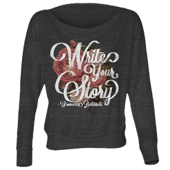 Write your story flowers rose peony grey pullover sweatshirt Francesca Battistelli