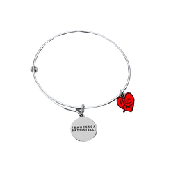 Write your story red heart silver 2 charm adjustable bracelet Francesca Battistelli