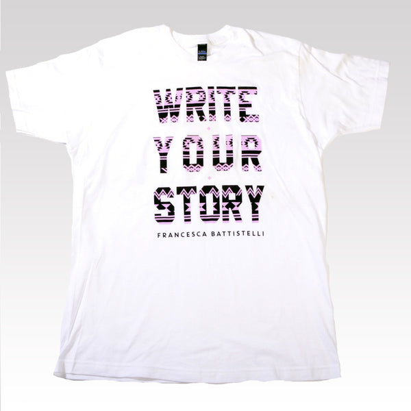Write your story tribal white tee Francesca Battistelli
